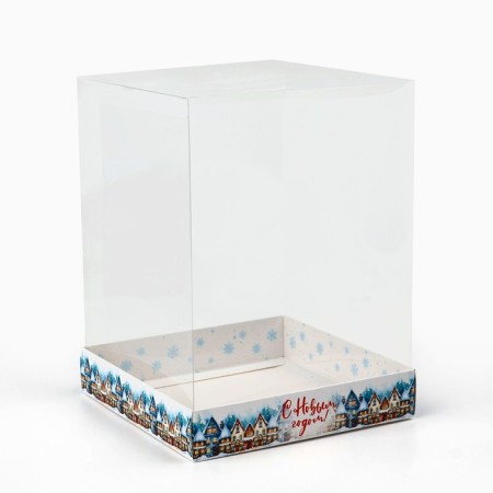 Box for confectionery "Snow City", 15 x 15 x 20 cm, New Year-1