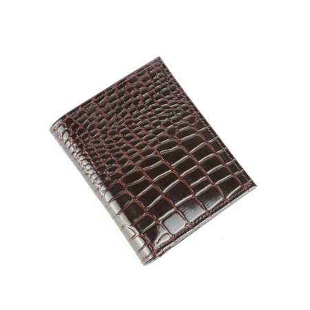 Wallet, button, 4 pockets, 1 department for trifles, n/k borderly navy/burgundy crocodile