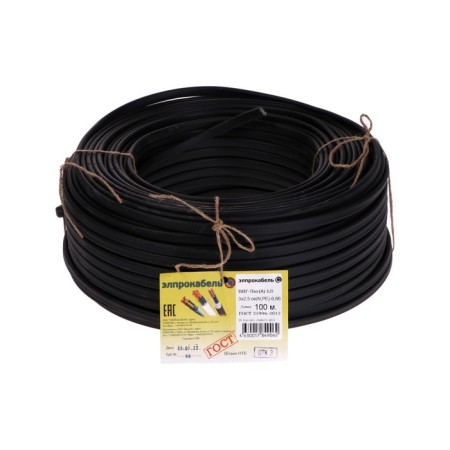 Cable is a hard flat non-combustible Promel VVGP-HN (A) LS, 3x2.5, 100 m, GOST-1