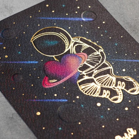 A card on watercolor cardboard "You are more for me than space", 10 x 15 cm-2