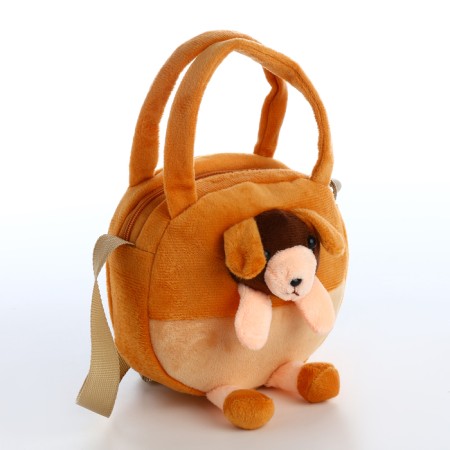 Children's bag with a zipper "chosen", brown color