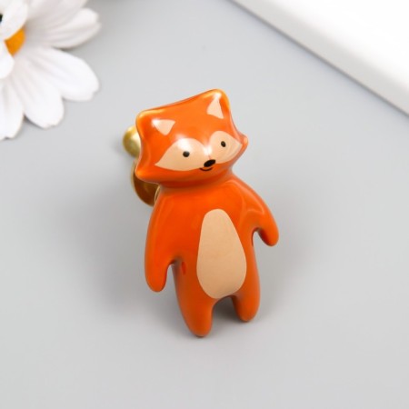 Handle for the casket ceramics, metal "raccoon" 6.3x3.5 cm-3