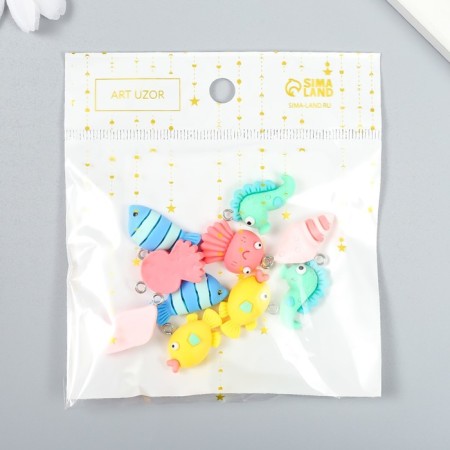 Decor for creativity plastic "Underwater world with a loop" mix 0.7x1.4x2.1 cm-3