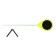 Fishing rod winter balalaika, black yellow color, HFB-43