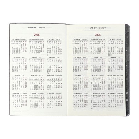 Weekly Datir 2025 gree is soft ox leather A5 80l Escalada, BL TIS, KR BL 70 g/m², black-7