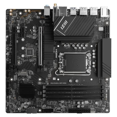 The MSI Pro B760M-A WIFI DDR4 SOC-1700 Intel B760 4XDDR4 MATX AC`97 8ch (7.1) 1064984