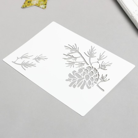 Plastic stencil "branches" 24x16 cm-1