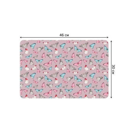 A set of napkins for setting the table “Abundance of butterflies”, rectangular, rounded edges, size 30x46 cm, 4 pcs-1