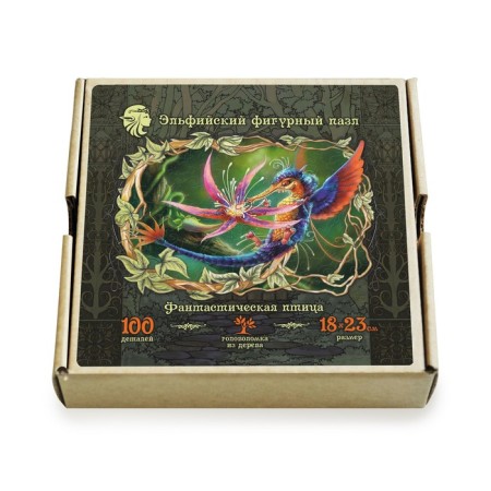 Figure puzzles, 18 × 23 cm "Fantastic bird" 100 parts-3