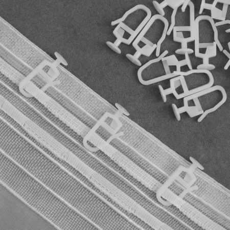 Hook for curtains, cloves with a lock, 2.5 × 1.2 cm, 20 pcs, white color-1