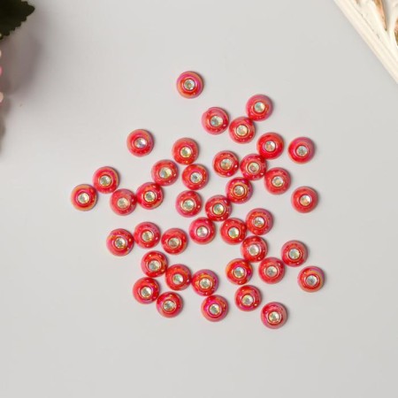 Decor for creativity Plastic "Half -Pesterpoline with Red Strose" set 40 pcs 1x1x0.5 cm-1