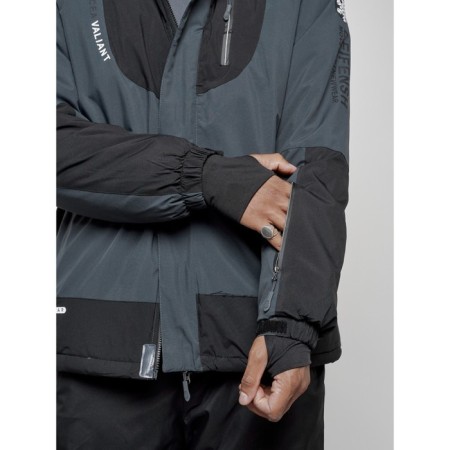 Male winter ski costume, size 54, dark gray color-8