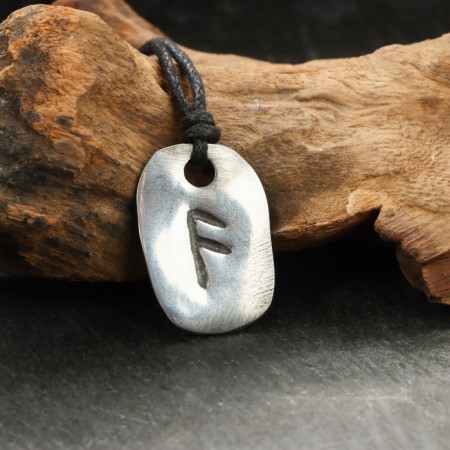 Amulet "Scandinavian runes", Runa Ansuz, 21x29mm, metallic-1