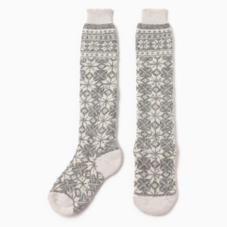 Poles of women's woolen “white snowflake”, gray color, size 23-3
