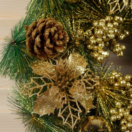 New Year's Wreath D-30 cm "Bloss Festival" Carved Flowers-1