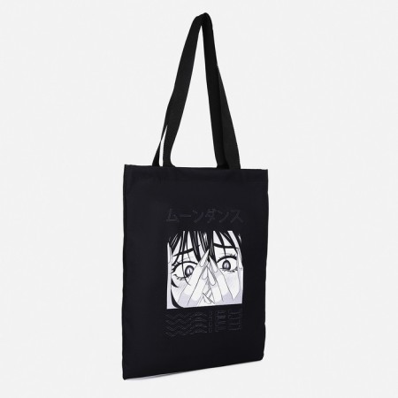 Shoper bag without fastening, black color