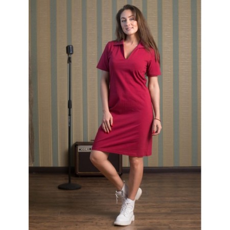 Female dress, size 54, burgundy color-1