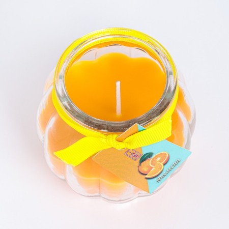 Aromatic candle in the bank "pot", orange, 9x7.5cm-4