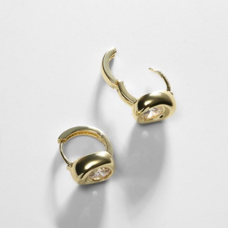 Earrings with rhinestones Xuping seductiveness, white gold color-2