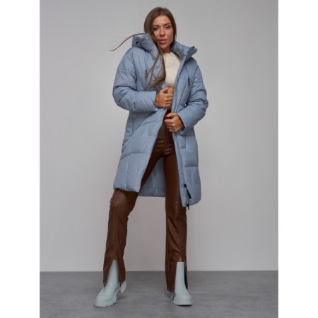 Coat insulated winter female, size 46, blue color-15