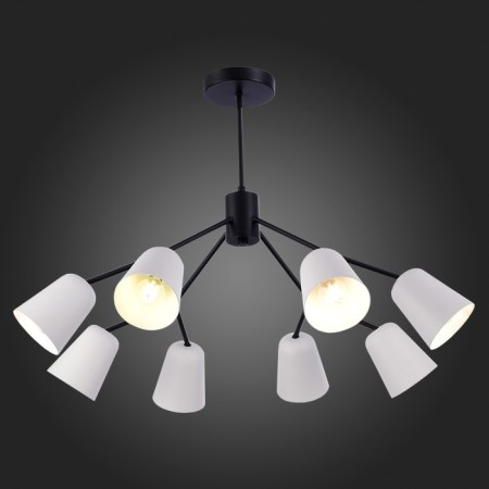 Ceiling EVOLUCE lamp. Sle155942-08. Mario. 8x40 watts, E14, 79x79x54 cm, black color-2