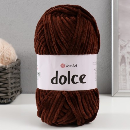Yarn "Dolce" 100% micropoliester 120m/100g (775 chocolate)