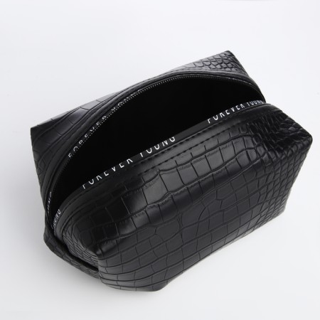 Cosmetic bag with lightning, black color-2