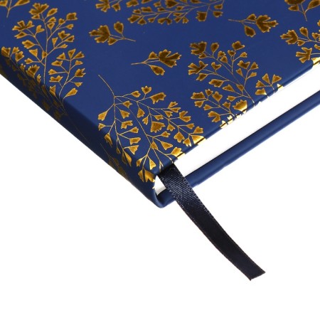 The diary is low, A5, 136 sheets, leatherette, Devente. Tropicana, solid cover, foil embossing, perforation, liesse, block 70%, dark blue-3