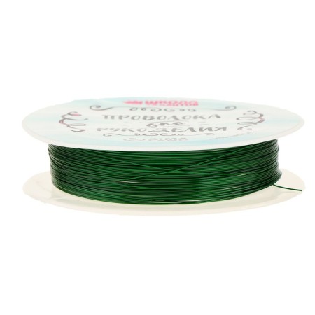 Wire for beadwork, diameter: 0.3 mm, length: 10 m, green color-1