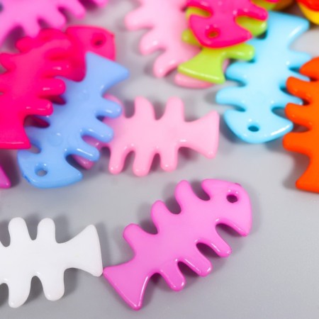 Decor Plastic "Fish-Skeletter" 1.2x2.2 cm set 60 pcs MIX 2x5x5.5 cm-1