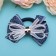 Hair gum "Schoolgirl" Bant Small pattern, 8 cm, white-blue