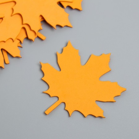 The workpiece of Foamiran "Mine Leaf" 4,5x4.5 cm, thickness. 1mm, set 10 pcs, orange