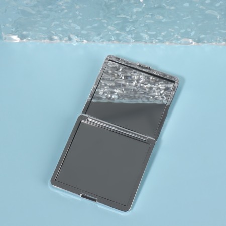 Folding mirror "waves", 7 × 7 cm, silver color-2
