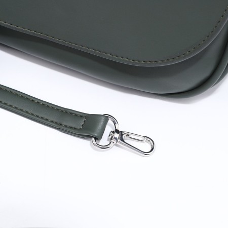 Richet bag on a magnet, outer pocket, long belt, green color-4