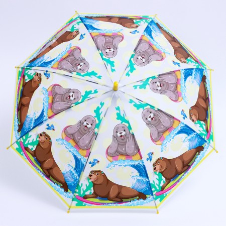 Children's umbrella P/Aut with a whistle "Seal on vacation" d = 84 cm, 8 spokes, 65 × 7 × 6 cm-2