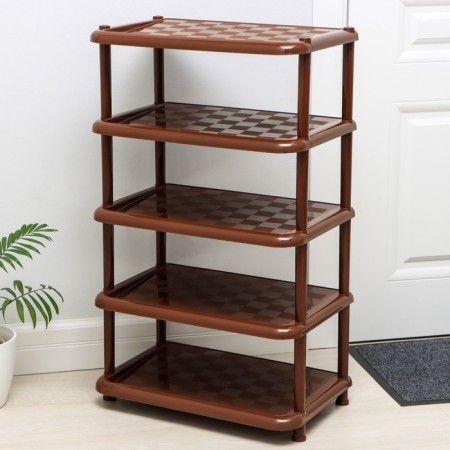 Shoe shelf "Universal", 5 tiers, 49.7 × 30.7 × 83.7 cm, brown color-2