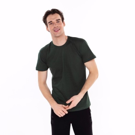 T-shirt male, dark green color, size 46