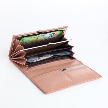 Women's wallet on magnets, pink color-3