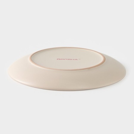 Board ceramic dessert shade "Pastel", D = 19 cm, Cream-brown color-2