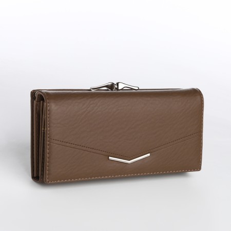 Women's wallet on a magnet, brown color