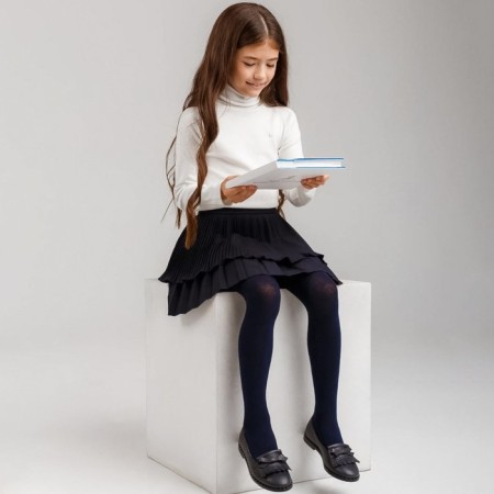 Pantyhose children, dark blue color, height 122-128