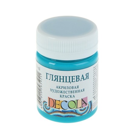 Acrylic glossy paint 50 ml, ZHK Decola, turquoise, 2928507