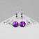 Pusets 4 pairs of "romance" circles, white-purple color in silver