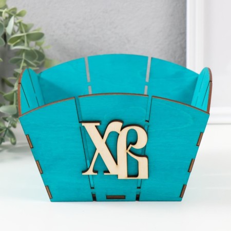 Easter basket Easter "XV" 19x19x12 cm. Azure
