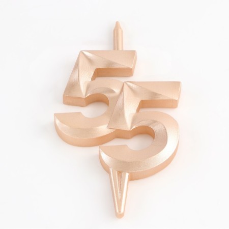 Candle in the cake "Jubilee", number 55, 10 cm, champagne-2