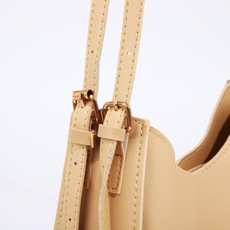 Bag Female Tout with zipper, beige color-4