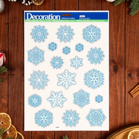 Stickers on the windows "New Year" snowflakes, 41 x 29 cm