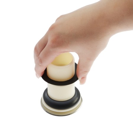 Bottom valve Zein B3, plastic case, large button, stainless steel, without overflow-8