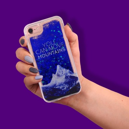 IPhone 7 phone case with sparkles inside “Shine”, 6.5 × 14 cm
