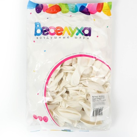 Latex ball 12 ", pastel, set 100 pcs., White color-3